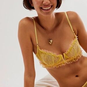 Le Petit Trou Yellow Lace Bralette
